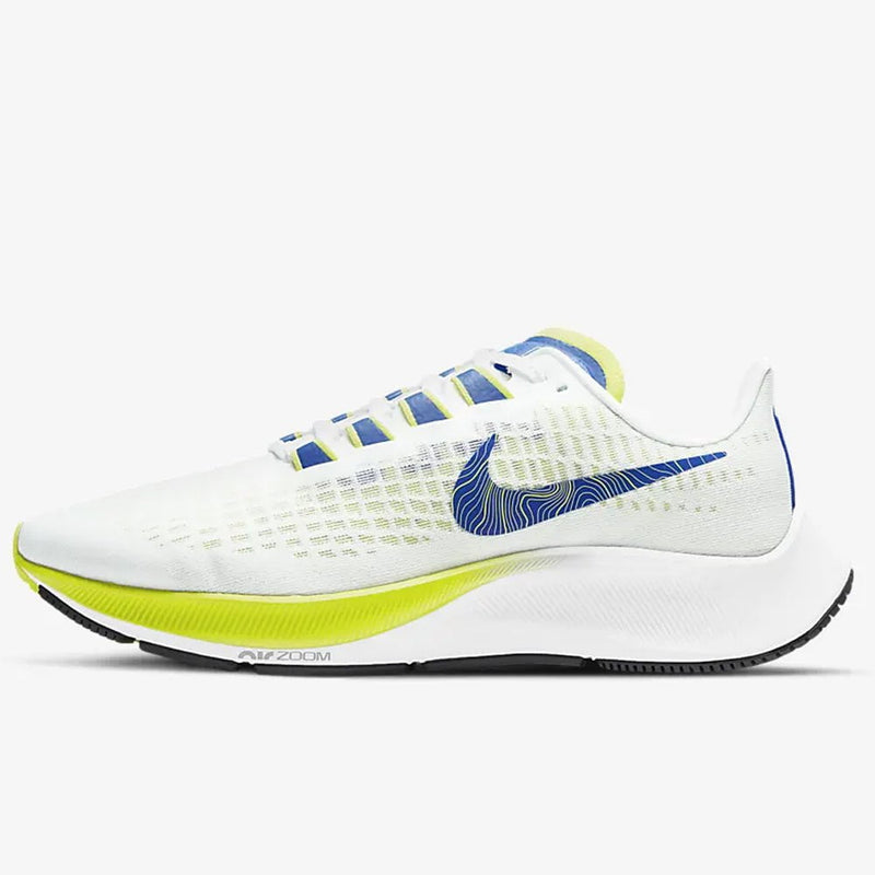 Nike Womens Air Zoom Pegasus 37 Shoes Runners Sneakers - White/Blue/Cyber/Multi Payday Deals
