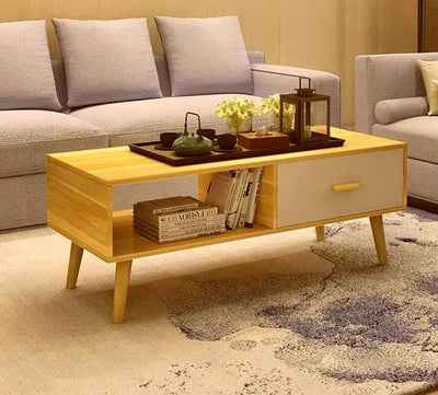 NNECN Coffee Table with Storage Drawer and Open Shelf Payday Deals