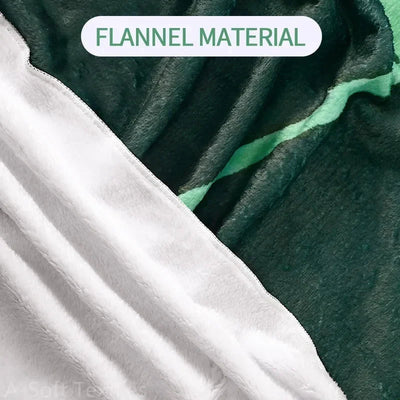 NNEOBA Green Leaf-Shaped Flannel Blanket Payday Deals