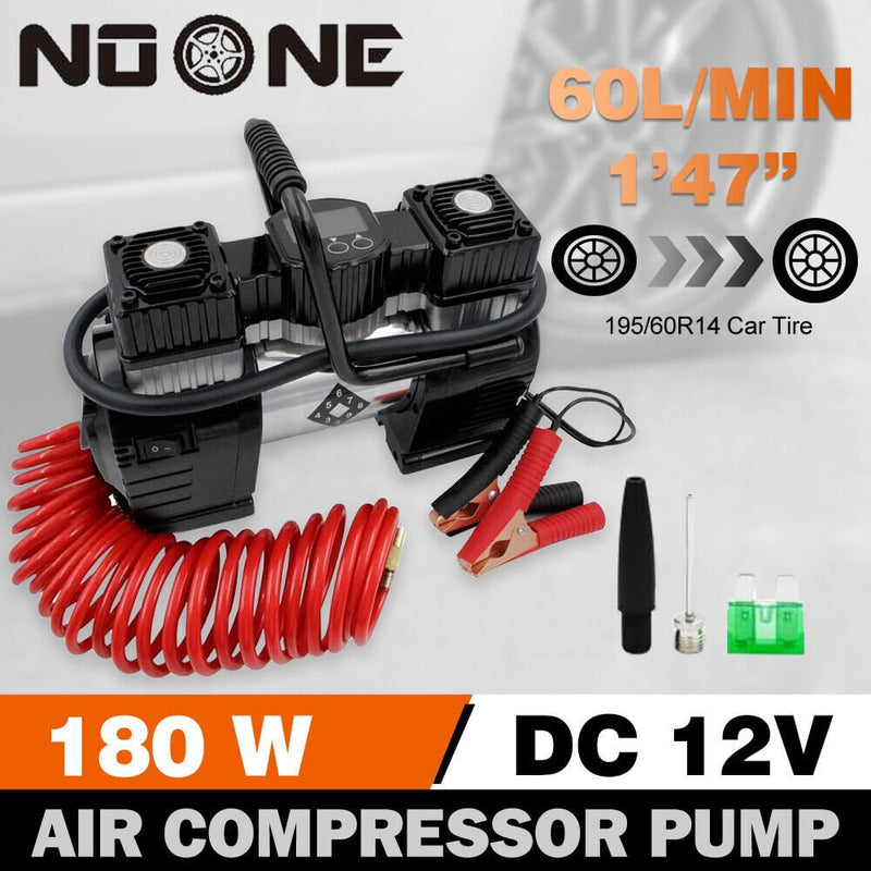 NOONE 12V Digital Gauge Tyre Inflator Air Compressor Tire Pump Tire Inflator Payday Deals