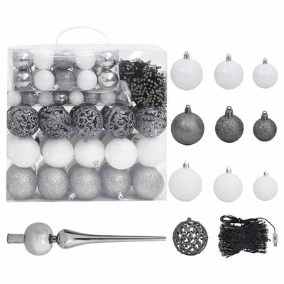 Nordmann Fir Artificial Christmas Tree LED&Ball Set Green 210cm Payday Deals
