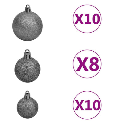 Nordmann Fir Artificial Christmas Tree LED&Ball Set Green 210cm Payday Deals