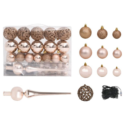 Nordmann Fir Artificial Christmas Tree LED&Ball Set Green 210cm Payday Deals