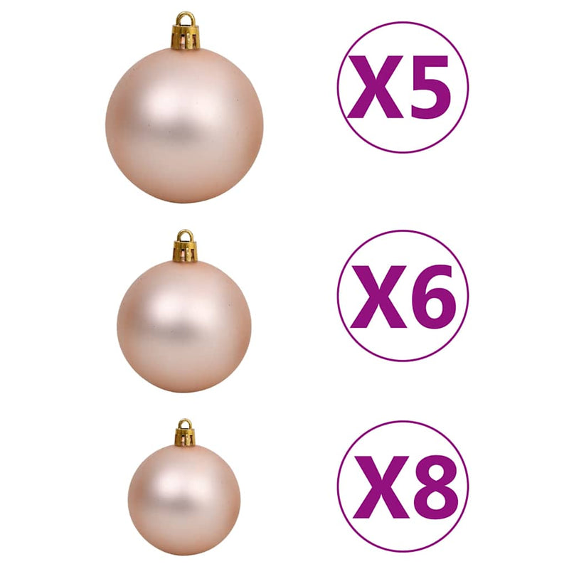 Nordmann Fir Artificial Christmas Tree LED&Ball Set Green 210cm Payday Deals
