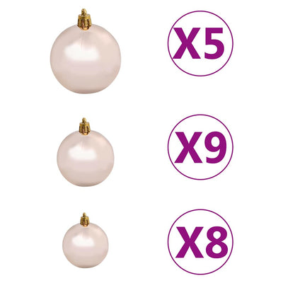 Nordmann Fir Artificial Christmas Tree LED&Ball Set Green 210cm Payday Deals