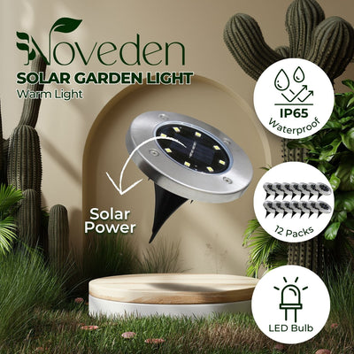 NOVEDEN 12 Pack Waterproof Solar LED Light (White) NE-SL-107-ZL Payday Deals