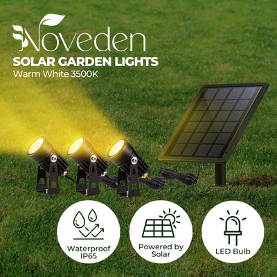 NOVEDEN Solar Garden Lights with 3 Set LED Spotlights (Warm White) NE-SL-105-HK Payday Deals