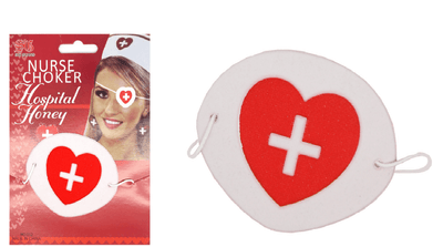 NURSE EYEPATCH Fancy Dress Hospital Heart Costume Ladies Doctor Party Payday Deals