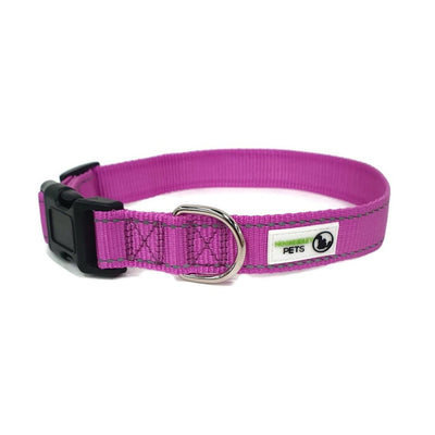 Nylon w/Reflective Stitching Dog Collar Large Purple Payday Deals