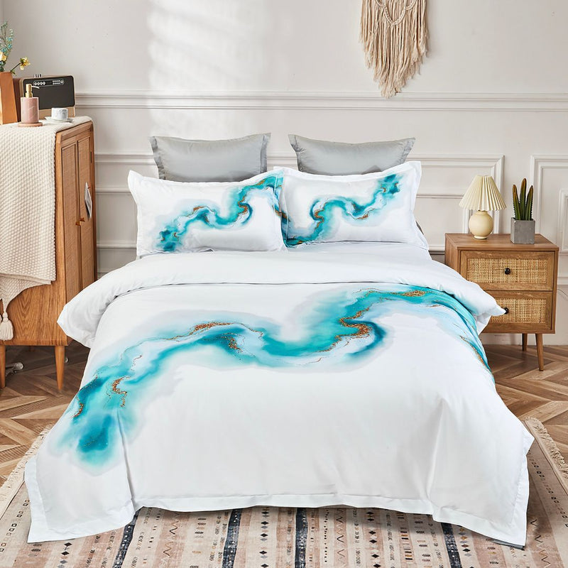 Ocean Marble Quilt Cover Set - King Size Payday Deals