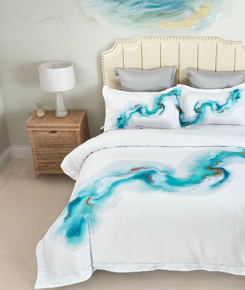 Ocean Marble Quilt Cover Set - King Size Payday Deals