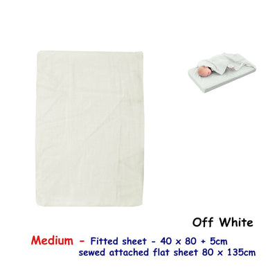 Off White Bassinet Fitted Sheet with a Flat Sheet Sewed Attached Payday Deals