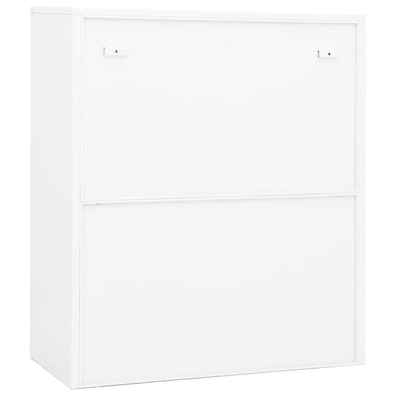 Office Cabinet White 90x40x105 cm Steel Payday Deals
