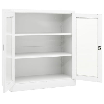 Office Cabinet White 90x40x105 cm Steel Payday Deals