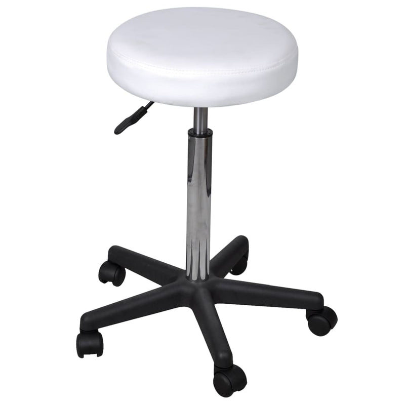 Office Stools 2 pcs White 35.5x84 cm Faux Leather Payday Deals