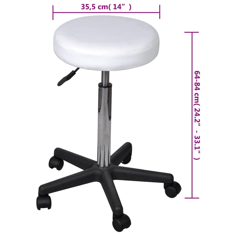 Office Stools 2 pcs White 35.5x84 cm Faux Leather Payday Deals