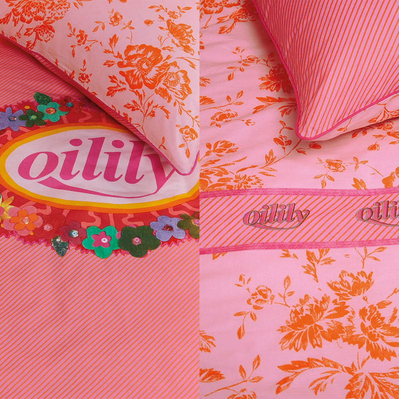 Oilily Prom Flowers Pink Cotton Quilt Cover Set Single Payday Deals