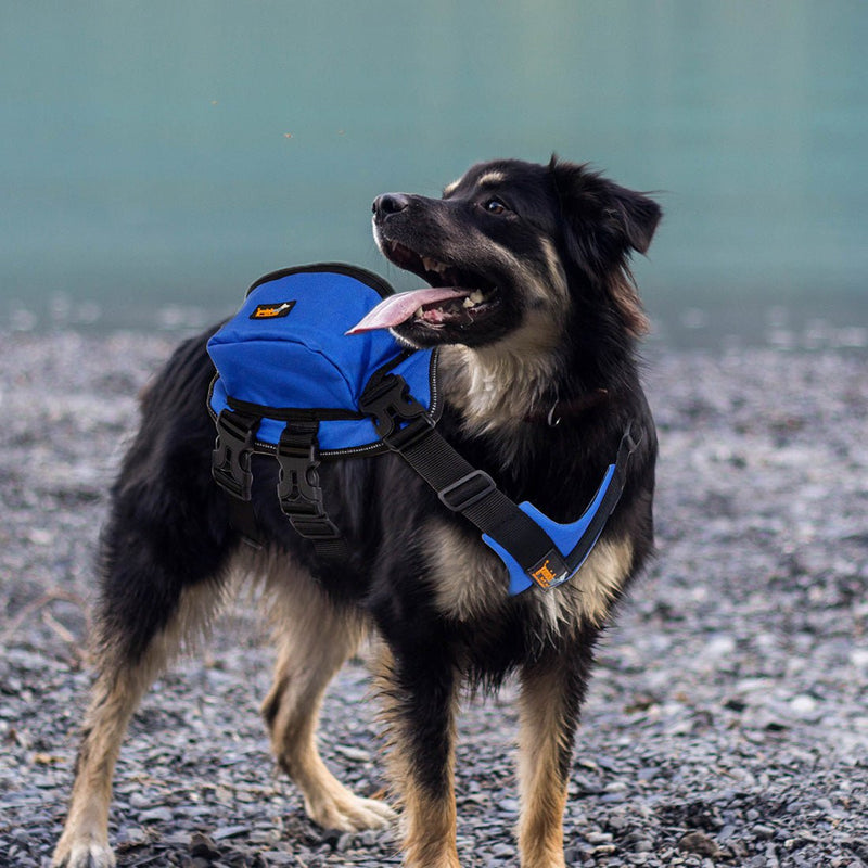 Ondoing Dog Backpack Harness Pet Carrier Saddle Bag Reflective Adjustable Outdoor Hiking-XL-Blue Payday Deals