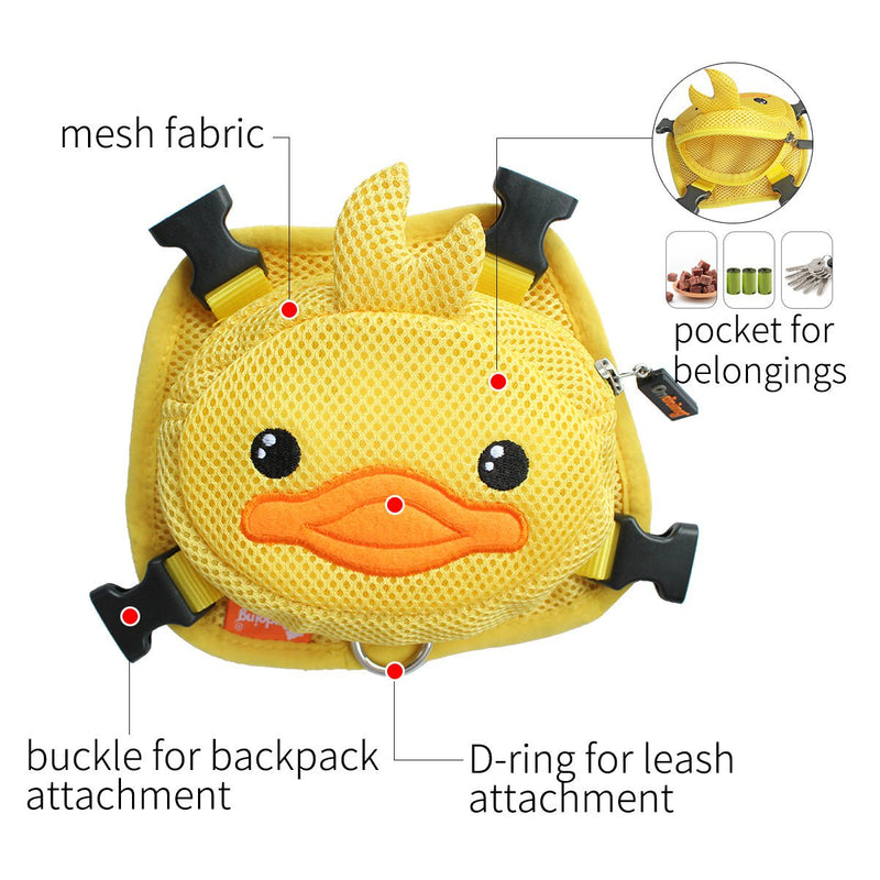 Ondoing Pet Saddle Bag Dog Harness Backpack Hiking Traveling Outdoor Bags Cute Costume (Yellow duck bag with leash set)M Payday Deals