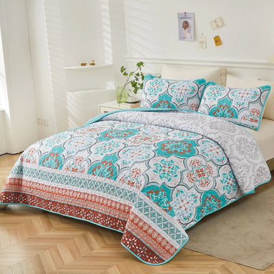 Opulent Quilted bedspread and pillowcovers set: Add a Touch of Elegance - Queen size Payday Deals