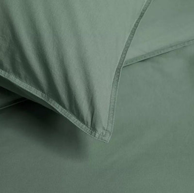 Organic Cotton Basic Green Quilt Cover Sets by Bedding House King