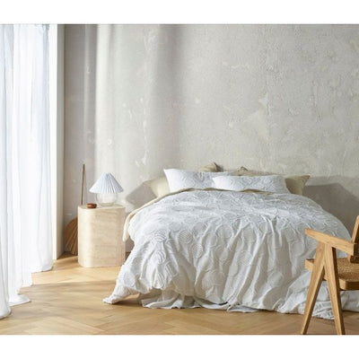 Orion White Quilt Cover by Vintage Design Homeware King