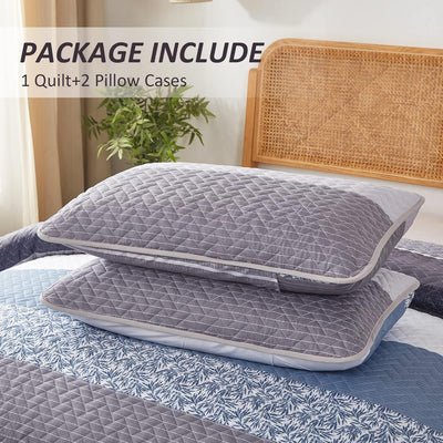 Ornate Quilted Bedspread and Pillowcases Set: Beautifully Crafted for Luxury - Queen size Payday Deals