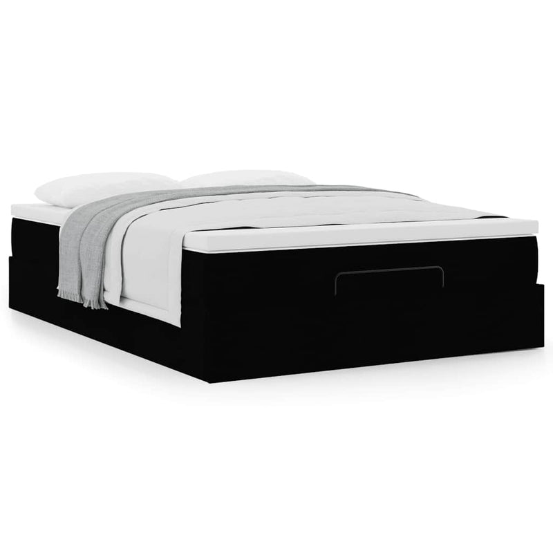 Ottoman Bed with Mattress Black Double Fabric Payday Deals