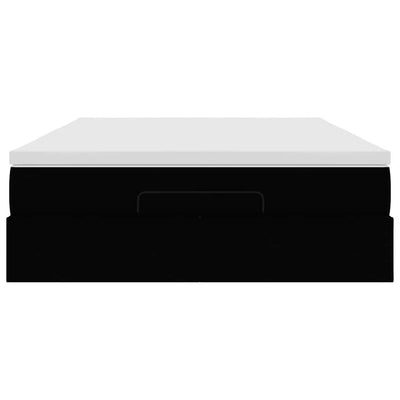 Ottoman Bed with Mattress Black Double Fabric Payday Deals
