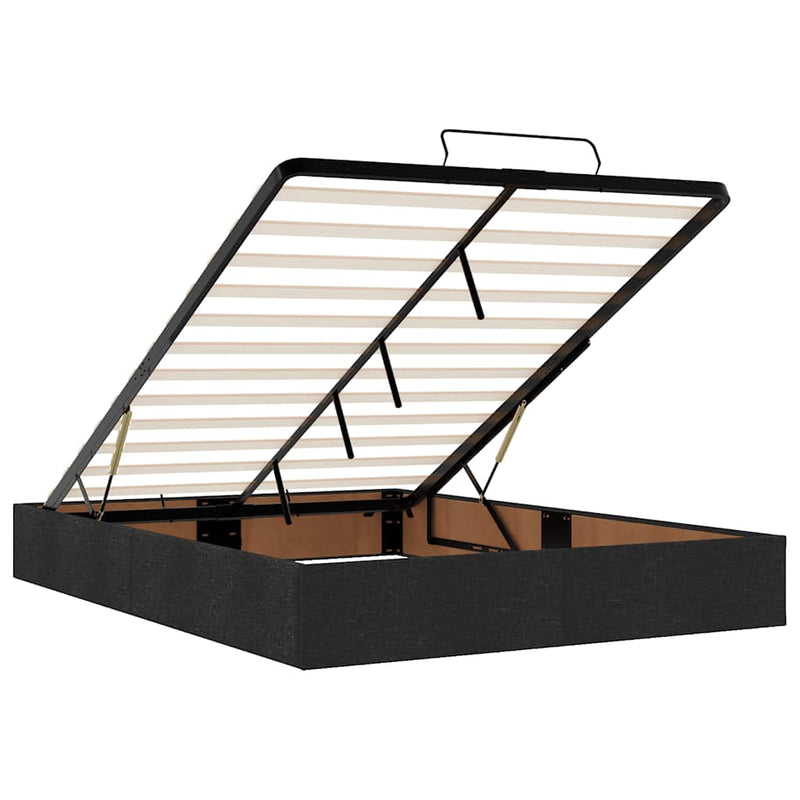 Ottoman Bed with Mattress Black Double Fabric Payday Deals