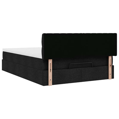 Ottoman Bed with Mattress Black Double Fabric Payday Deals