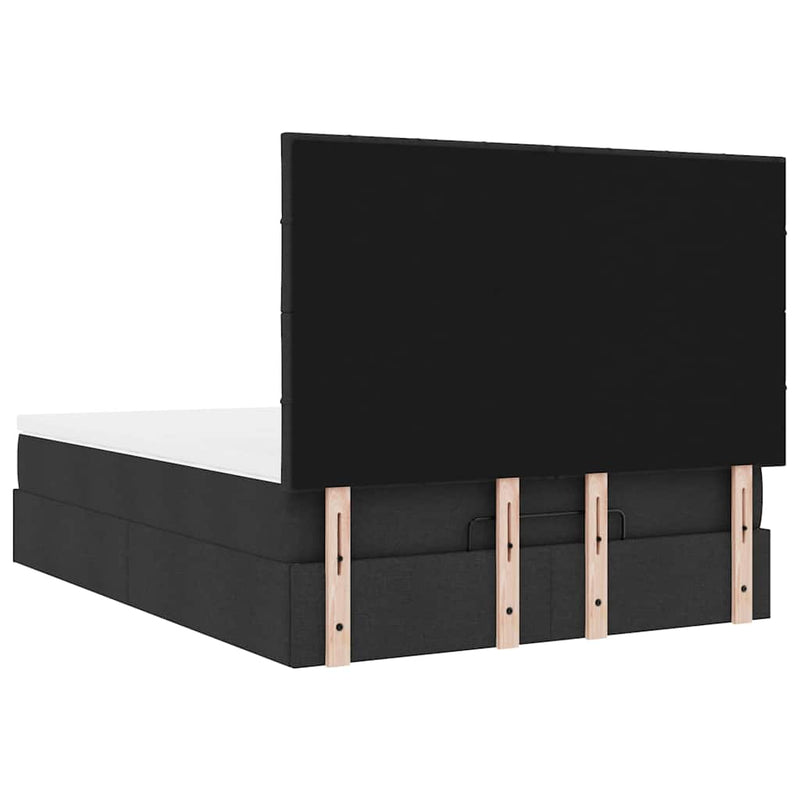 Ottoman Bed with Mattress Black Double Fabric Payday Deals