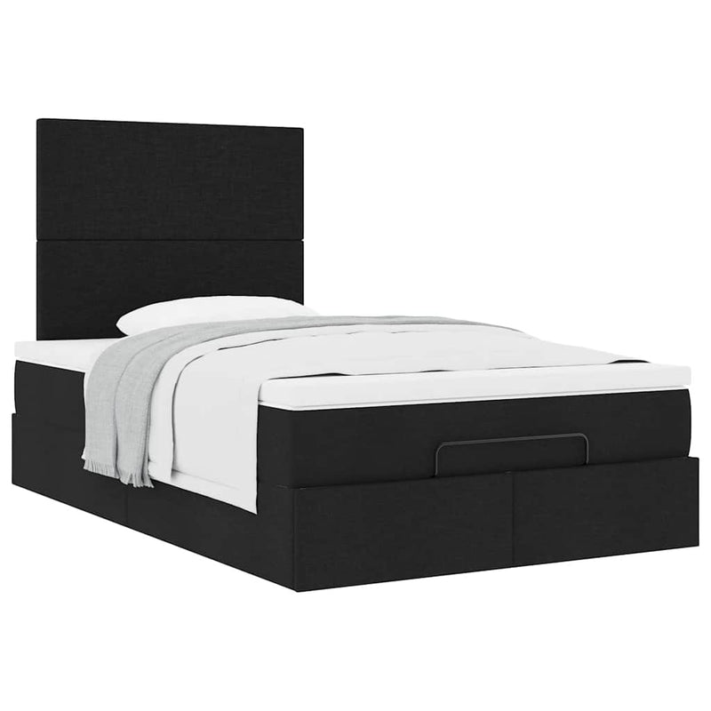 Ottoman Bed with Mattress Black King Single Fabric Payday Deals