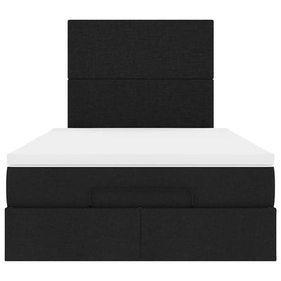Ottoman Bed with Mattress Black King Single Fabric Payday Deals