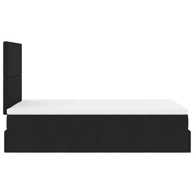 Ottoman Bed with Mattress Black King Single Fabric Payday Deals