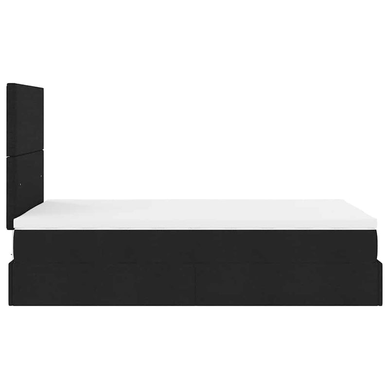 Ottoman Bed with Mattress Black King Single Fabric Payday Deals