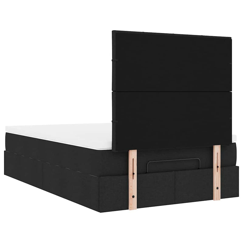 Ottoman Bed with Mattress Black King Single Fabric Payday Deals