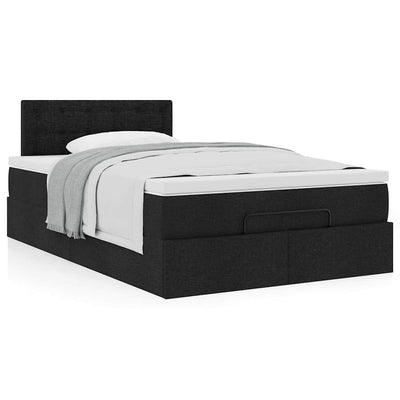 Ottoman Bed with Mattress Black King Single Fabric Payday Deals