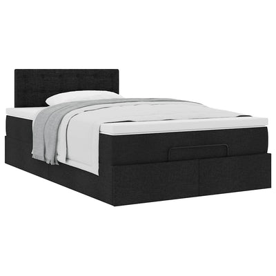 Ottoman Bed with Mattress Black King Single Fabric Payday Deals