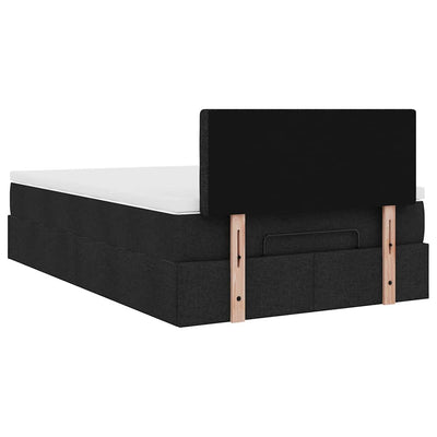 Ottoman Bed with Mattress Black King Single Fabric Payday Deals