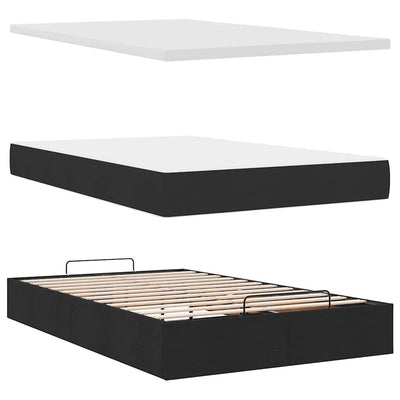Ottoman Bed with Mattress Black King Single Fabric Payday Deals