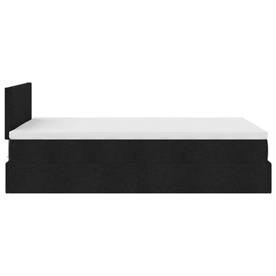 Ottoman Bed with Mattress Black King Single Fabric Payday Deals