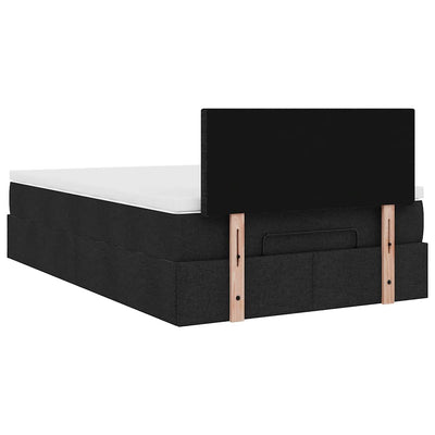 Ottoman Bed with Mattress Black King Single Fabric Payday Deals