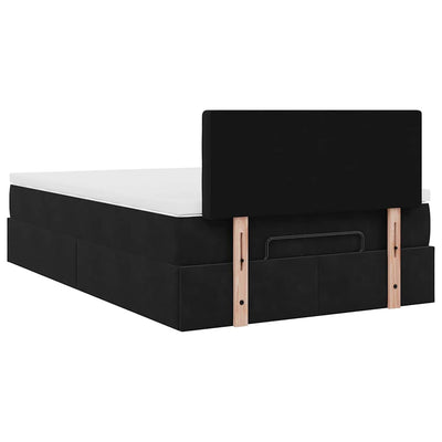 Ottoman Bed with Mattress Black King Single Velvet Payday Deals