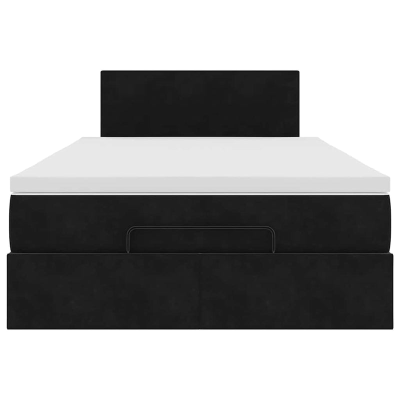 Ottoman Bed with Mattress Black King Single Velvet Payday Deals