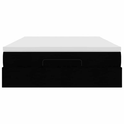 Ottoman Bed with Mattress Black Queen Faux Leather Payday Deals