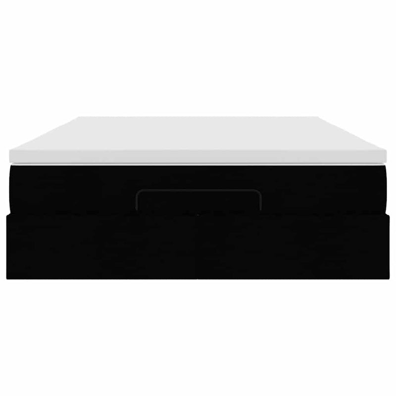 Ottoman Bed with Mattress Black Queen Faux Leather Payday Deals