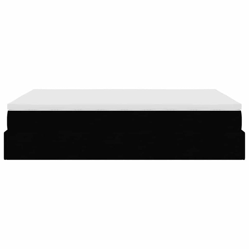 Ottoman Bed with Mattress Black Queen Faux Leather Payday Deals