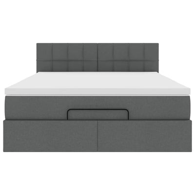 Ottoman Bed with Mattress Dark Grey Double Fabric Payday Deals