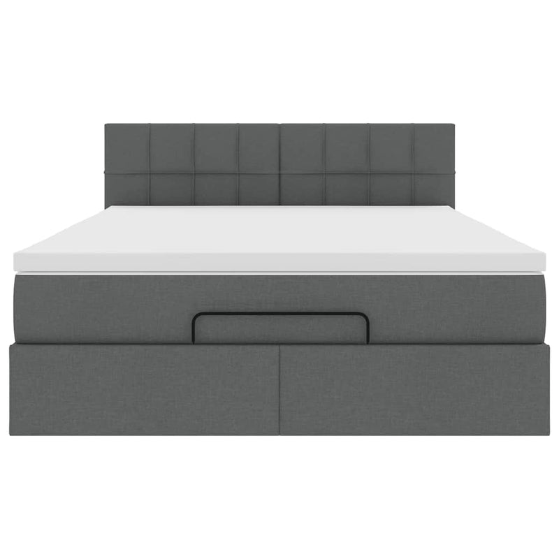 Ottoman Bed with Mattress Dark Grey Double Fabric Payday Deals